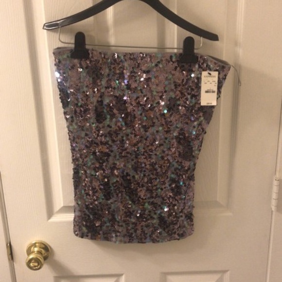 Express Tops - New with tags- Strapless sequined Express top
